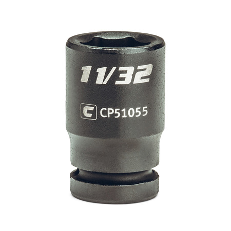 CAPRI TOOLS 1/4 in Drive 11/32 in 6-Point SAE Shallow Impact Socket CP51055